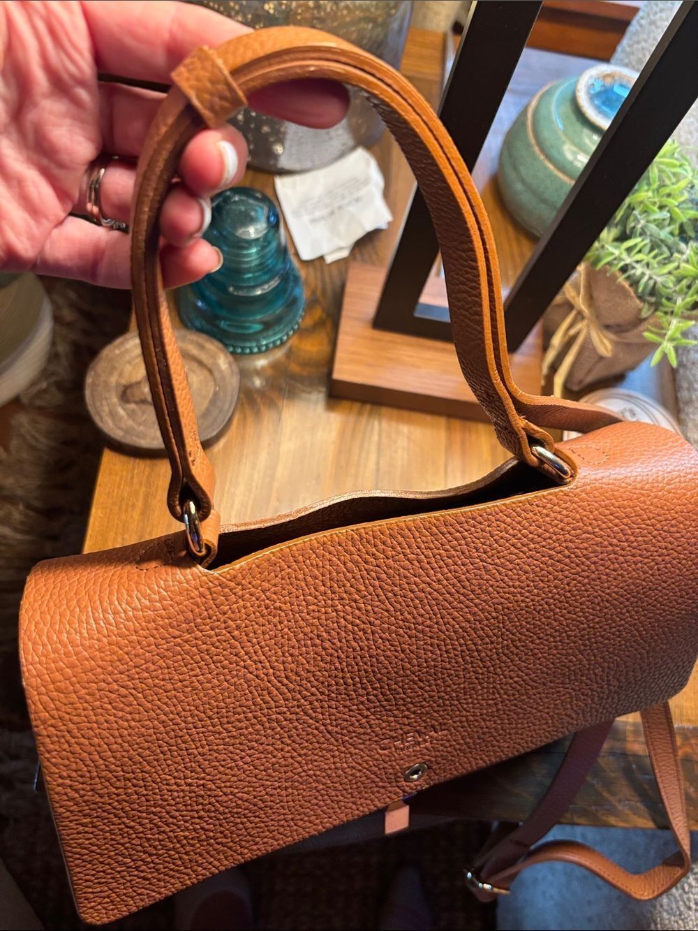 Cheval 100% Genuine Pebbled Leather Crossbody Bag in Brown - Picture 14 of 16